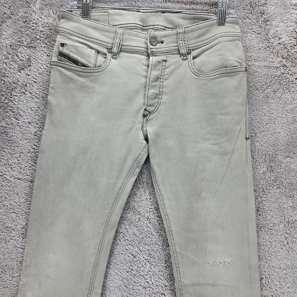 Diesel Jeans Mens 27x32 Gray Sleenker Slim Skinny Button Fly Stretch 0666S